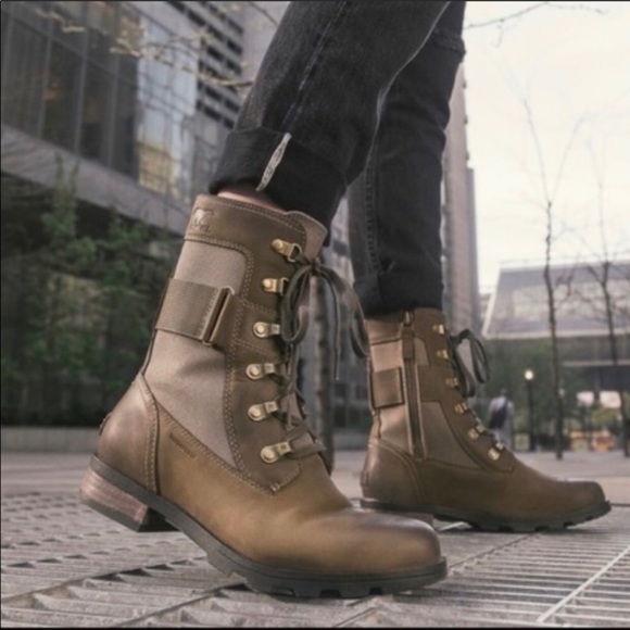 Sorel Shoes - Sorel Emelie Conquest Lace Up Combat Boots Leather